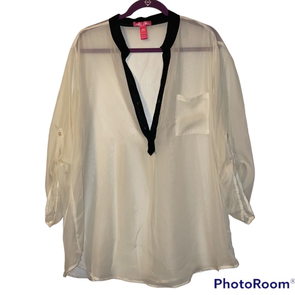 EUC- Plus size women’s sheer blouse